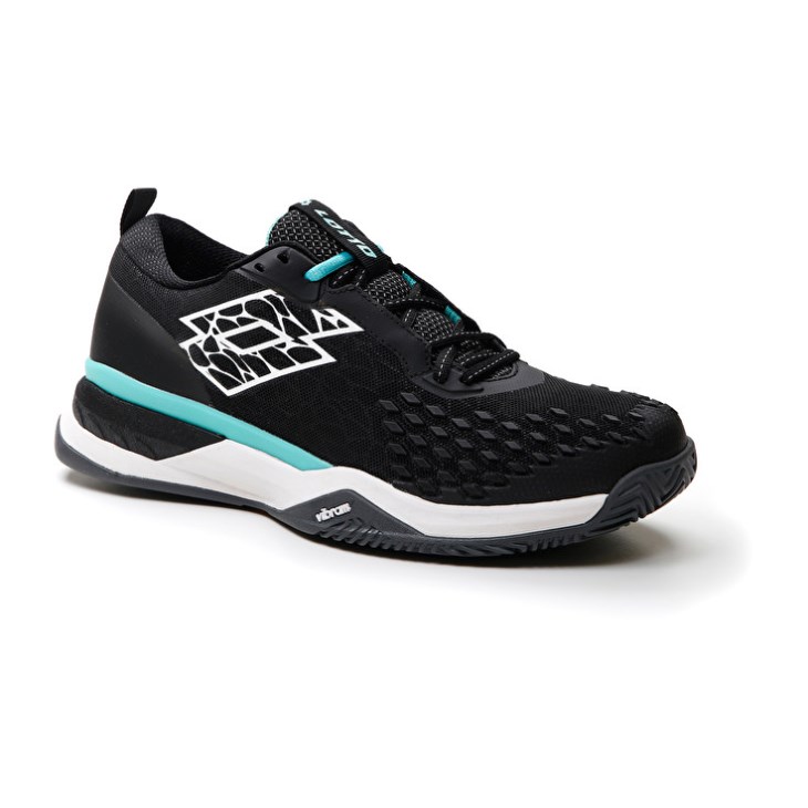 Zapatillas Tenis Lotto Raptor Hyperpulse 100 CLY Hombre Negras Blancas Verde | VA058535B0