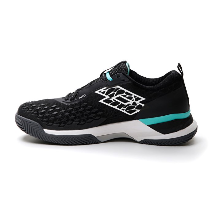 Zapatillas Tenis Lotto Raptor Hyperpulse 100 CLY Hombre Negras Blancas Verde | VA058535B0