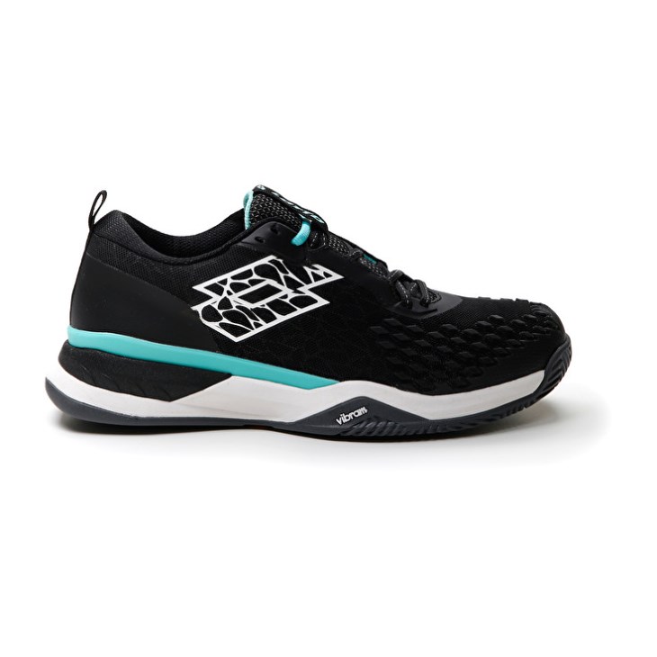 Zapatillas Tenis Lotto Raptor Hyperpulse 100 CLY Hombre Negras Blancas Verde | VA058535B0