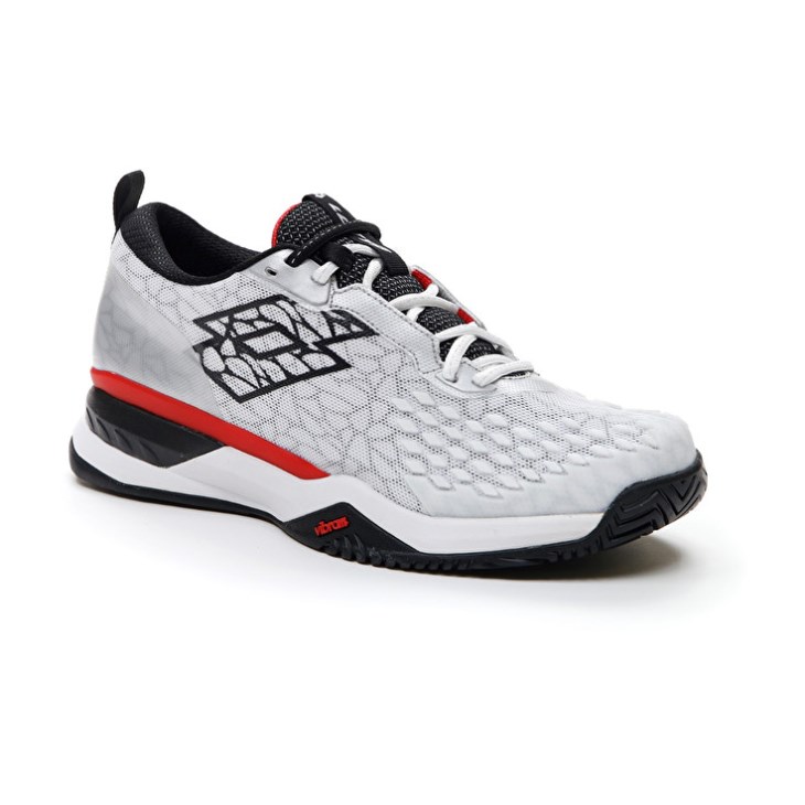 Zapatillas Tenis Lotto Raptor Hyperpulse 100 SPD Hombre Blancas Negras Rojas | NI976537O3
