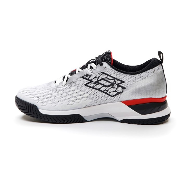 Zapatillas Tenis Lotto Raptor Hyperpulse 100 SPD Hombre Blancas Negras Rojas | NI976537O3