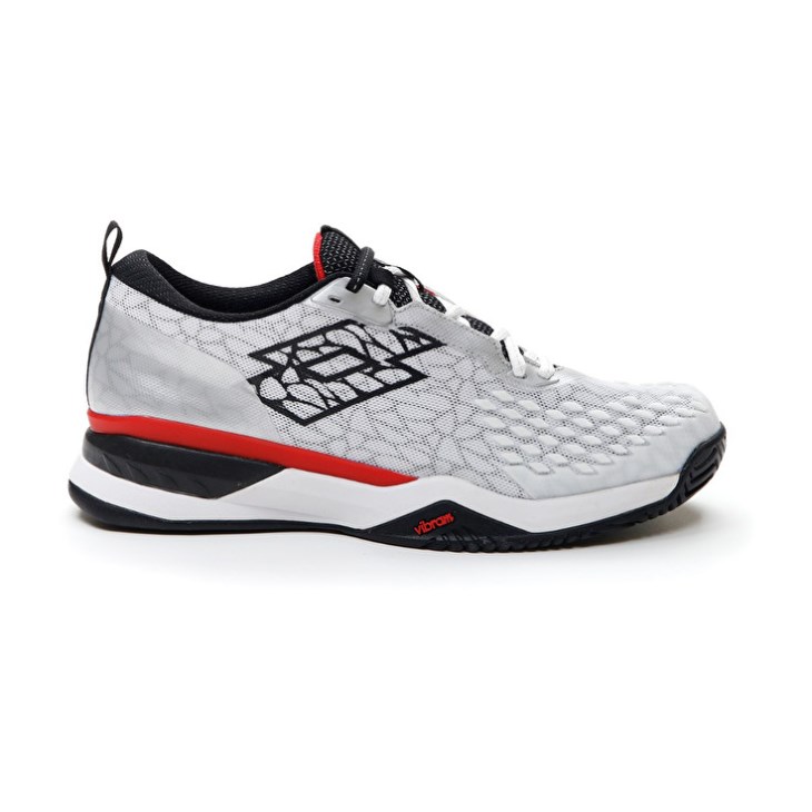Zapatillas Tenis Lotto Raptor Hyperpulse 100 SPD Hombre Blancas Negras Rojas | NI976537O3
