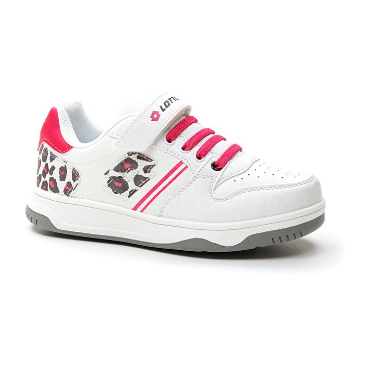 Zapatillas de Baloncesto Lotto Rocket AMF II Leopard CL S Niños Blancas Rojas | ON784808O1