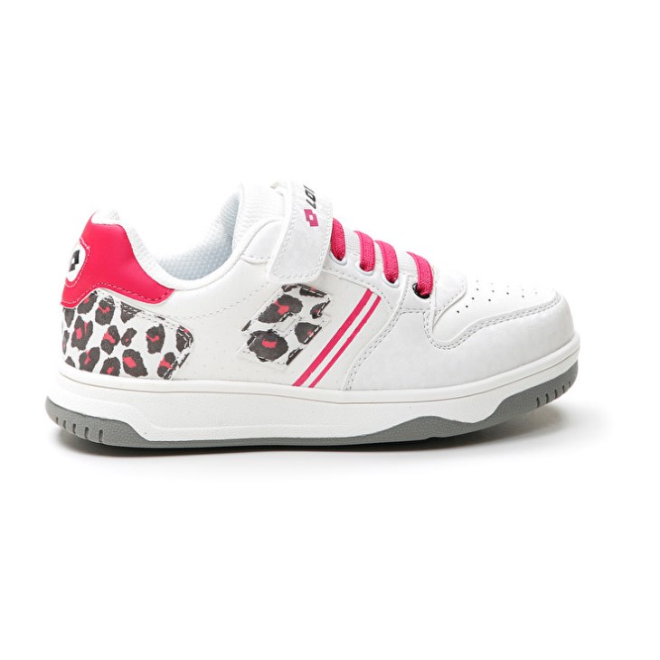 Zapatillas de Baloncesto Lotto Rocket AMF II Leopard CL S Niños Blancas Rojas | ON784808O1