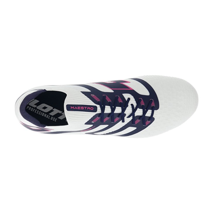 Zapatos De Fútbol Lotto Maestro 100 IV FG Hombre Blancas Azul Marino Azules | DP923782E5