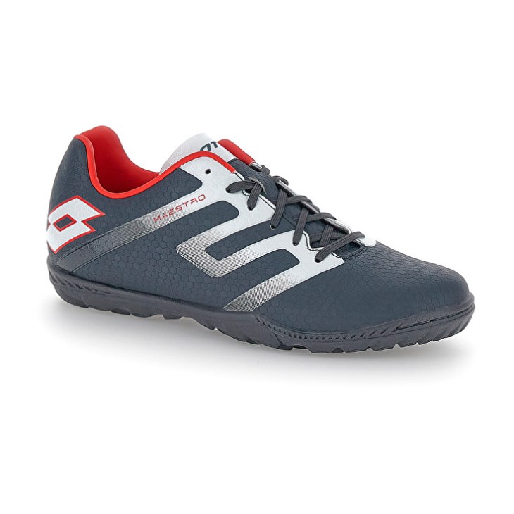 Zapatos De Fútbol Lotto Maestro 700 V TF Hombre Gris Oscuro Blancas | IH536733B1