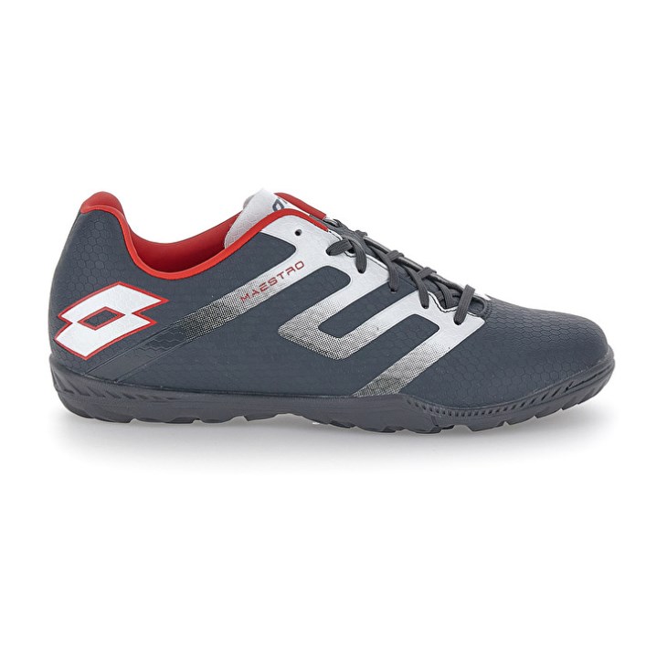Zapatos De Fútbol Lotto Maestro 700 V TF Hombre Gris Oscuro Blancas | IH536733B1