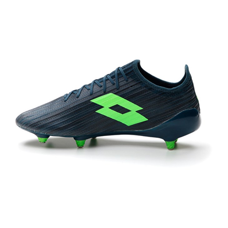 Zapatos De Fútbol Lotto Solista 200 III SG 6 Hombre Azul Marino Azules Verde | KS712051N2