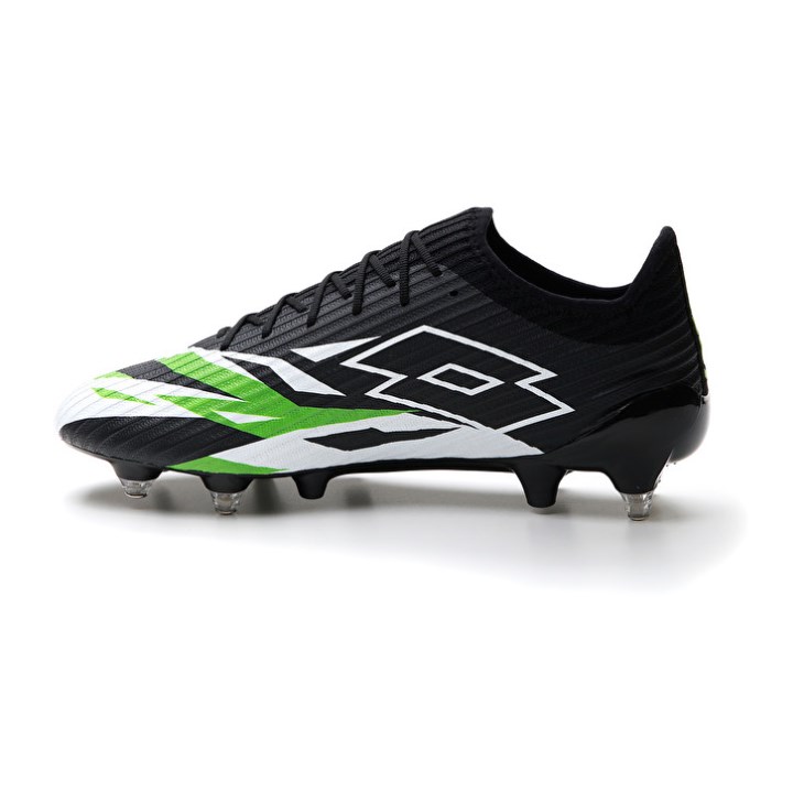 Zapatos De Fútbol Lotto Solista 200 VI SGX Hombre Negras Blancas Verde | XO810901B6