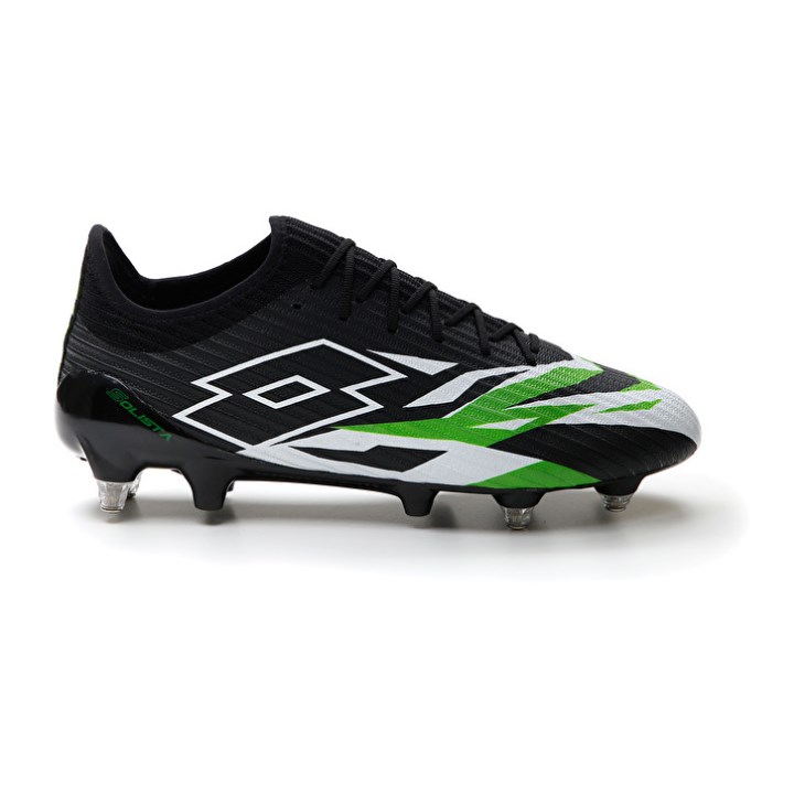 Zapatos De Fútbol Lotto Solista 200 VI SGX Hombre Negras Blancas Verde | XO810901B6