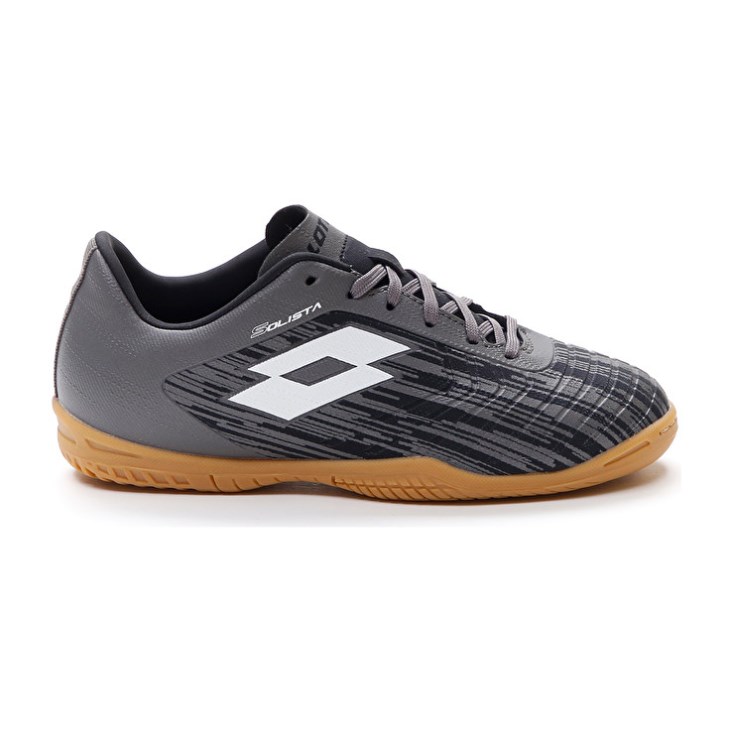 Zapatos De Fútbol Lotto Solista 700 III ID JR Niños Negras Blancas Gris | DK670757Y3