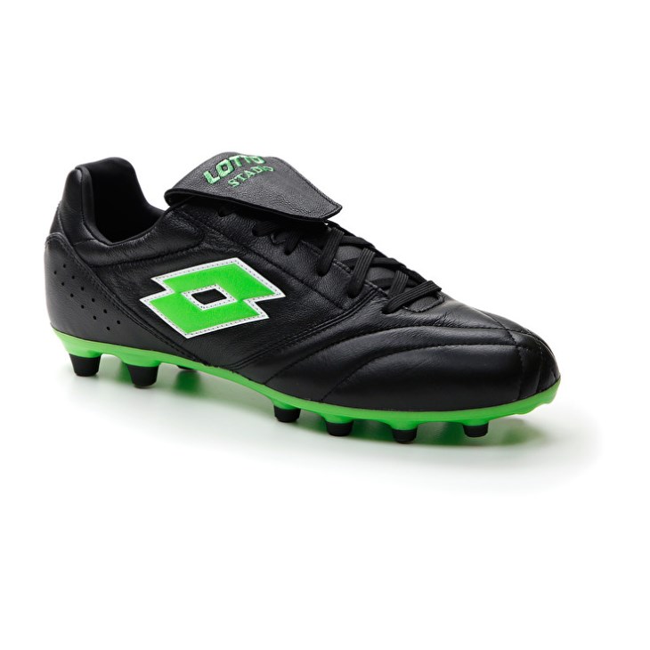 Zapatos De Fútbol Lotto Stadio 200 III FG Hombre Negras Verde | WD490869M4