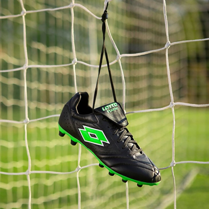 Zapatos De Fútbol Lotto Stadio 200 III FG Hombre Negras Verde | WD490869M4