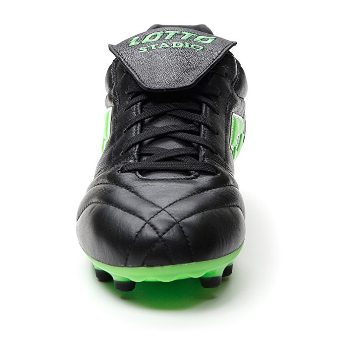 Zapatos De Fútbol Lotto Stadio 200 III FG Hombre Negras Verde | WD490869M4
