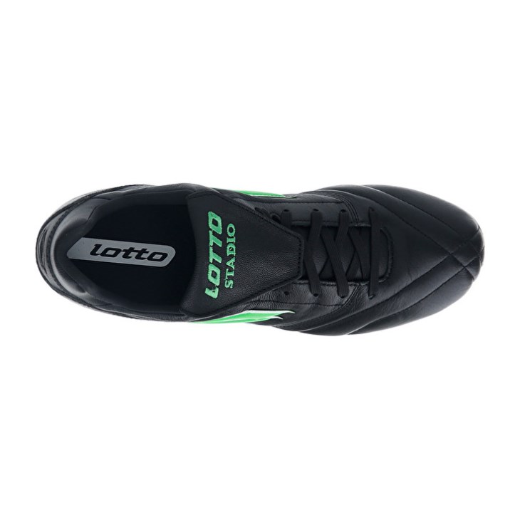 Zapatos De Fútbol Lotto Stadio 200 III FG Hombre Negras Verde | WD490869M4
