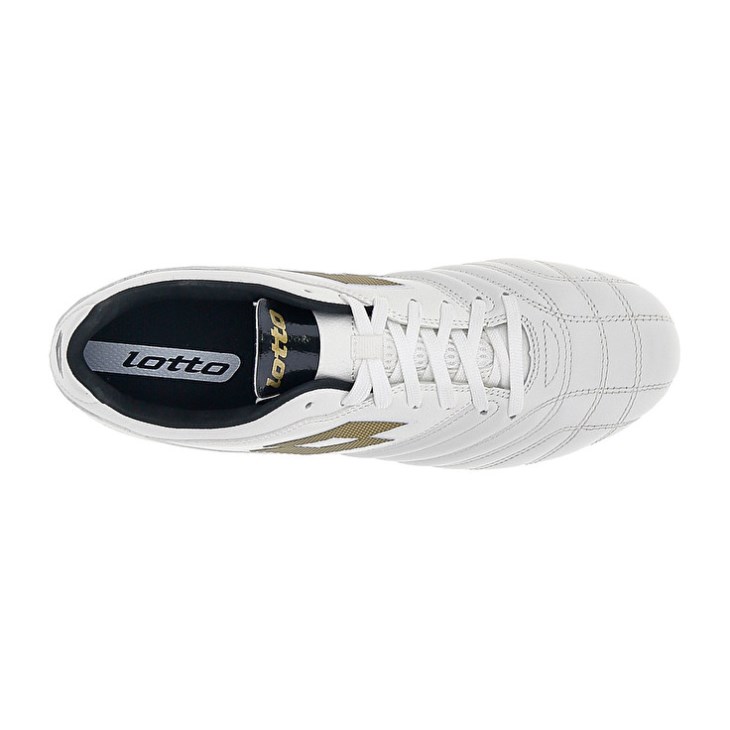 Zapatos De Fútbol Lotto Stadio 300 III FG Hombre Blancas Doradas | XI406070X4