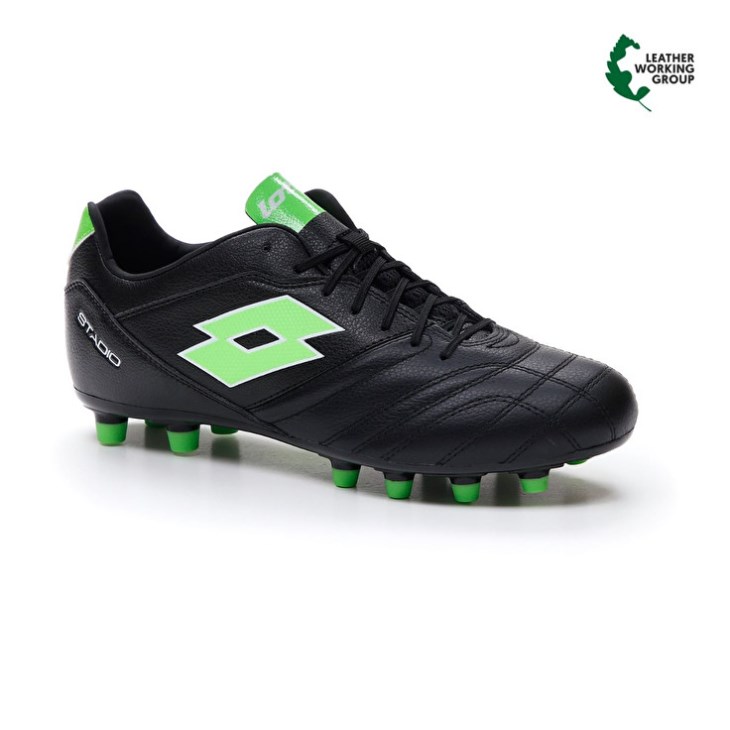 Zapatos De Fútbol Lotto Stadio 300 III FG Hombre Negras Verde | KQ479607Z3
