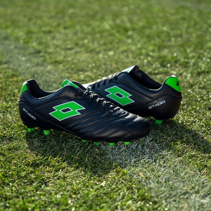 Zapatos De Fútbol Lotto Stadio 300 III FG Hombre Negras Verde | KQ479607Z3