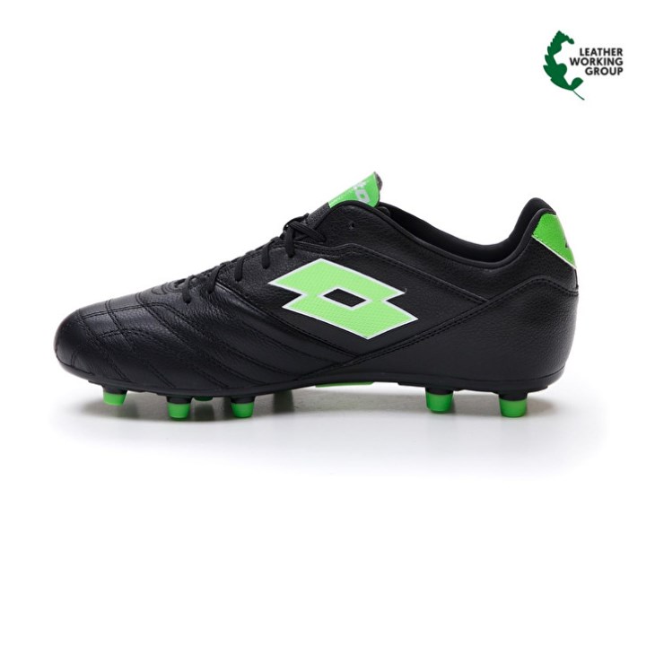 Zapatos De Fútbol Lotto Stadio 300 III FG Hombre Negras Verde | KQ479607Z3