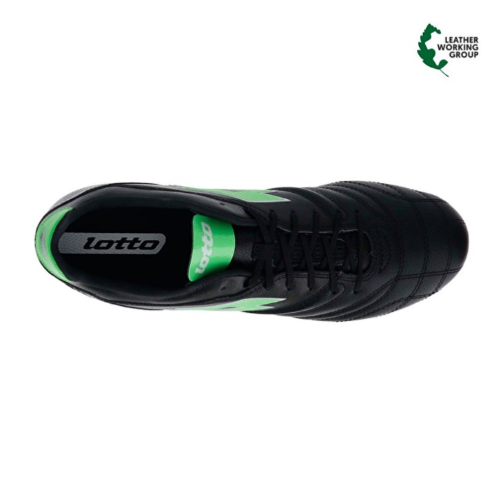 Zapatos De Fútbol Lotto Stadio 300 III FG Hombre Negras Verde | KQ479607Z3