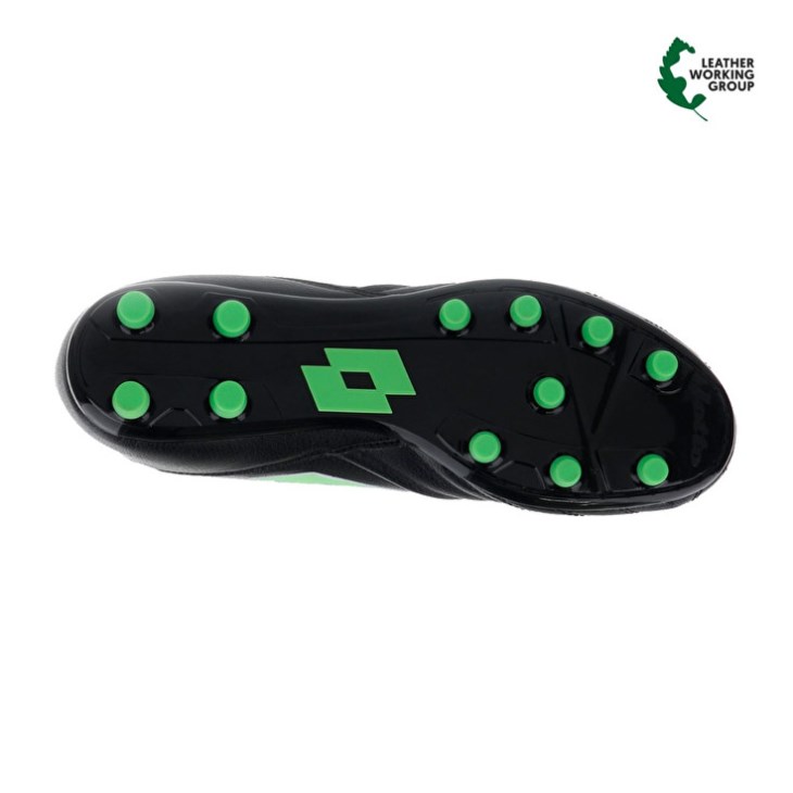 Zapatos De Fútbol Lotto Stadio 300 III FG Hombre Negras Verde | KQ479607Z3