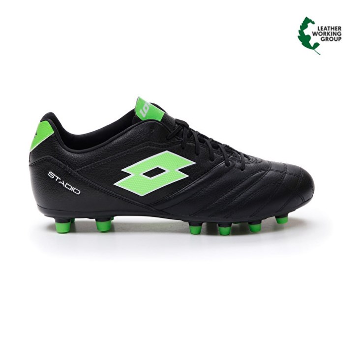 Zapatos De Fútbol Lotto Stadio 300 III FG Hombre Negras Verde | KQ479607Z3