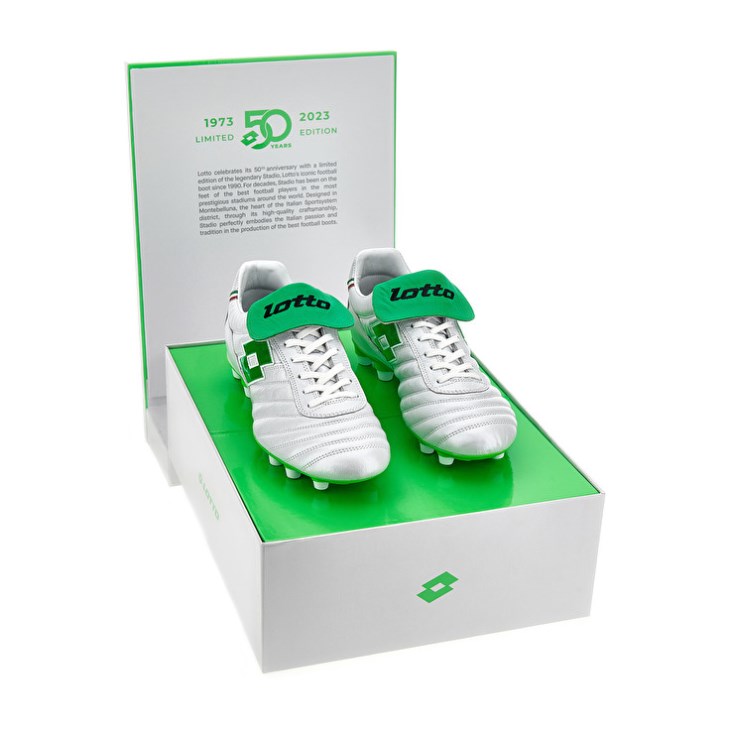 Zapatos De Fútbol Lotto Stadio OG II FG 50 YRS Icon Hombre Blancas Verde | ZD189068A3