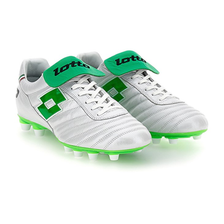 Zapatos De Fútbol Lotto Stadio OG II FG 50 YRS Icon Hombre Blancas Verde | ZD189068A3